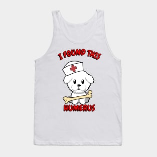 Funny furry dog is a nurse Tank Top